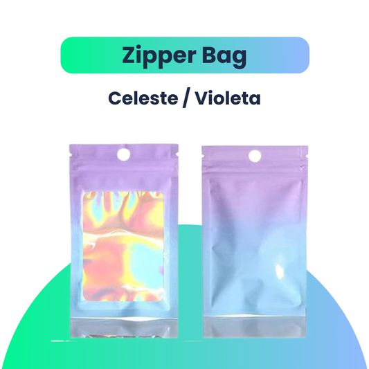 Zipper Bag p. Fundas -Celeste/Violeta