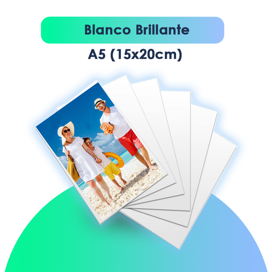 Chapa de Aluminio Sublimable Blanca Brillante A5 (15*20cm)