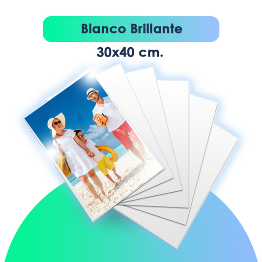 Chapa de Aluminio Sublimable Blanca Brillante 30*40cm