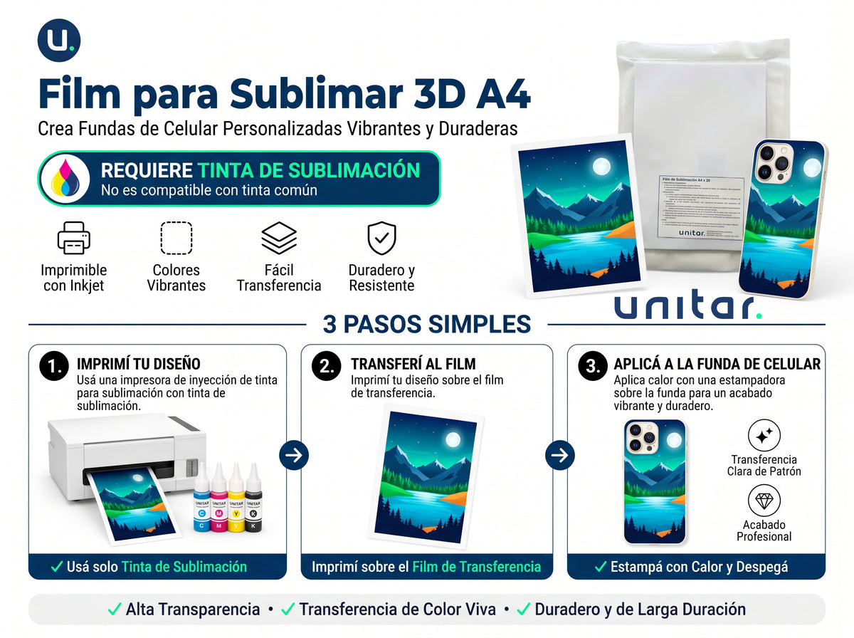 Film Para Sublimar 3D A4 x 20 Hojas